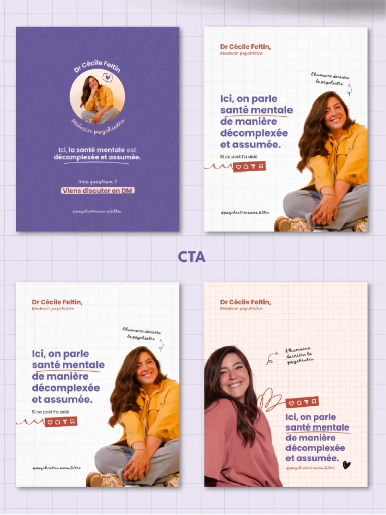 Psychiatrie sans filtre - Branding social media - Portfolio Chloé Lance
