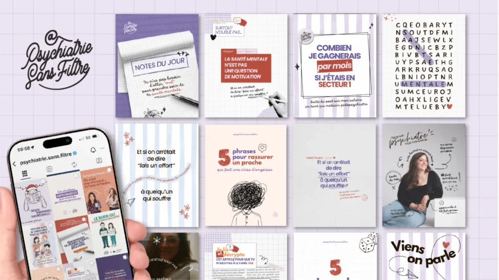 Psychiatrie sans filtre - Branding social media - Portfolio Chloé Lance