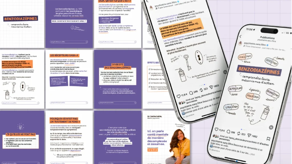 Psychiatrie sans filtre - Branding social media - Portfolio Chloé Lance