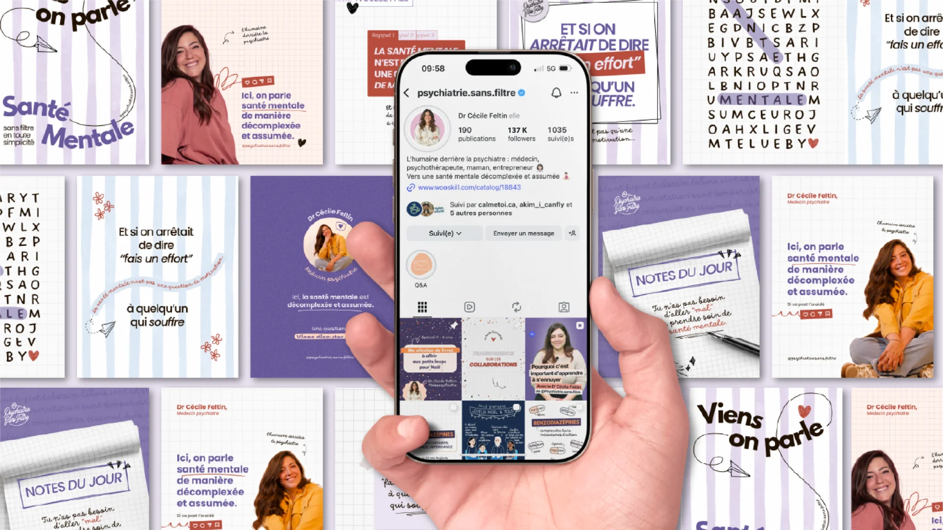 Psychiatrie sans filtre - Branding social media - Portfolio Chloé Lance