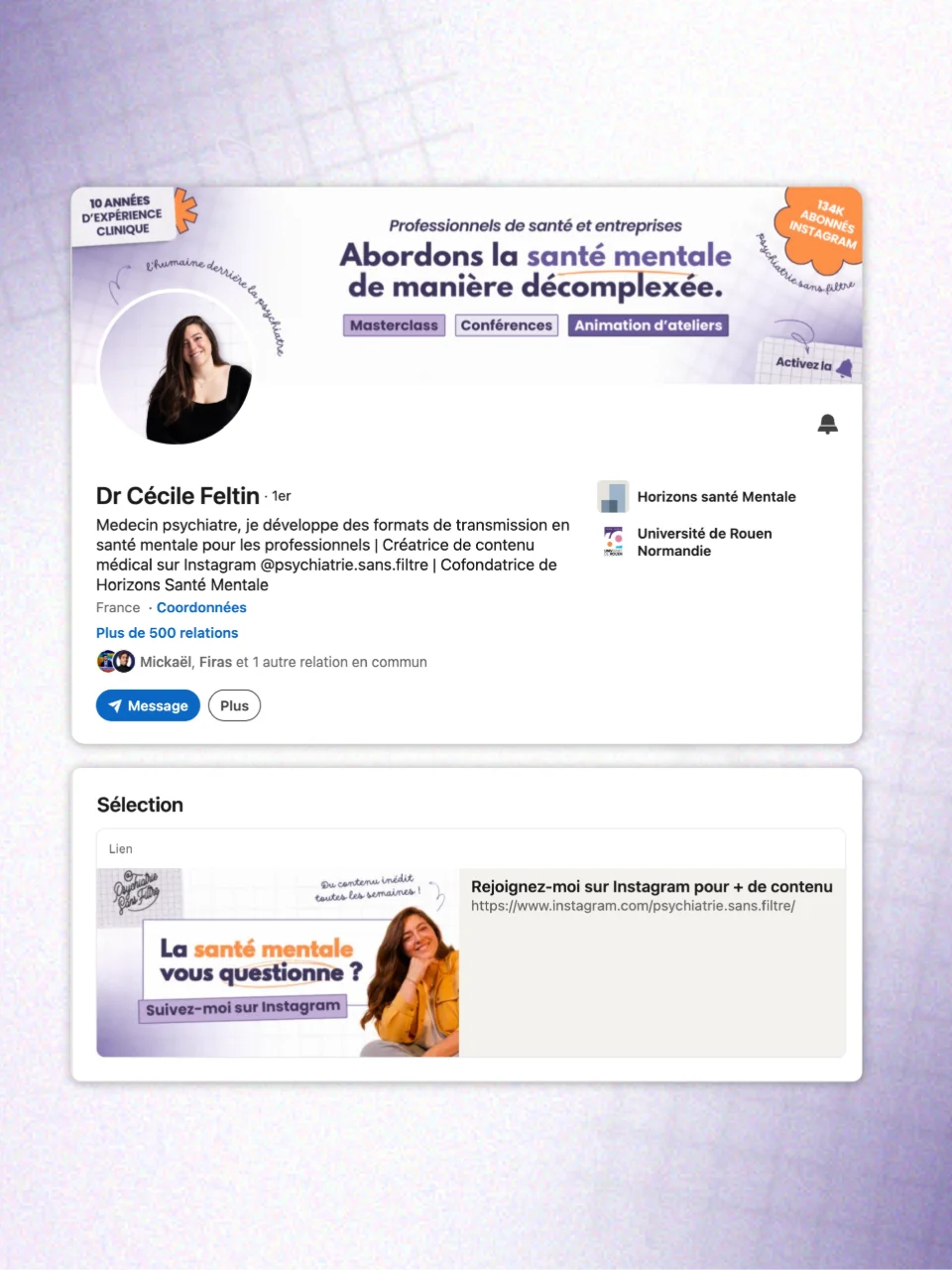 Psychiatrie sans filtre - Branding social media - Portfolio Chloé Lance