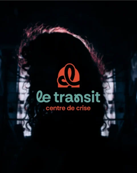 Logo du centre de crise Le Transit avec le nom de l'organisation.